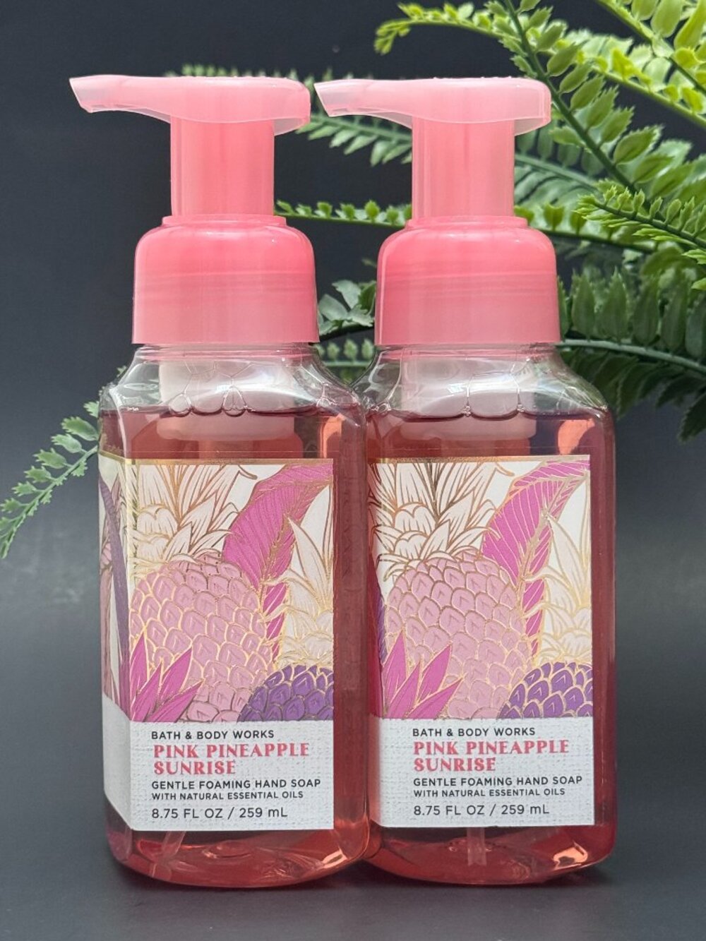 Bath & Body Works BBW Pink Pineapple Sunrise Gentle Foaming Hand Soaps X 2
